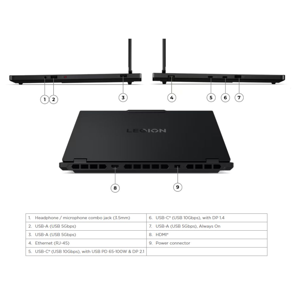 Lenovo Legion 5 15IRX10 (83LY004EMJ) Gaming Laptop | Intel Core i9-14900HX | NVD RTX5070