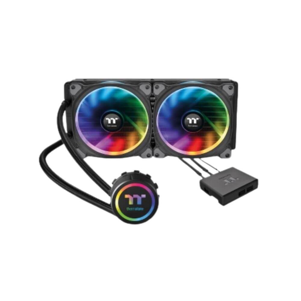 Thermaltake Floe Riing ARGB 280 TT Premium Edition AIO Liquid Cooling CPU Cooler | 280mm | 2*12CM Riing Plus RGB | Lighting Controller/Brand RGB Sync | CL-W167-PL14SW-A | 2 Years Warranty