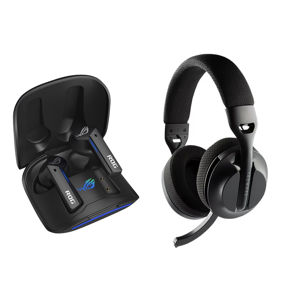 (Online Exclusive) ASUS ROG Cetra True Wireless Black + Tecware Q3 Wireless Gaming Headset