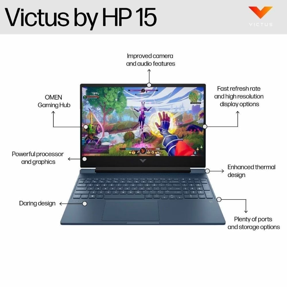 HP Victus 15-fb3080AX Gaming Laptop | AMD Ryzen 7 7445HS
