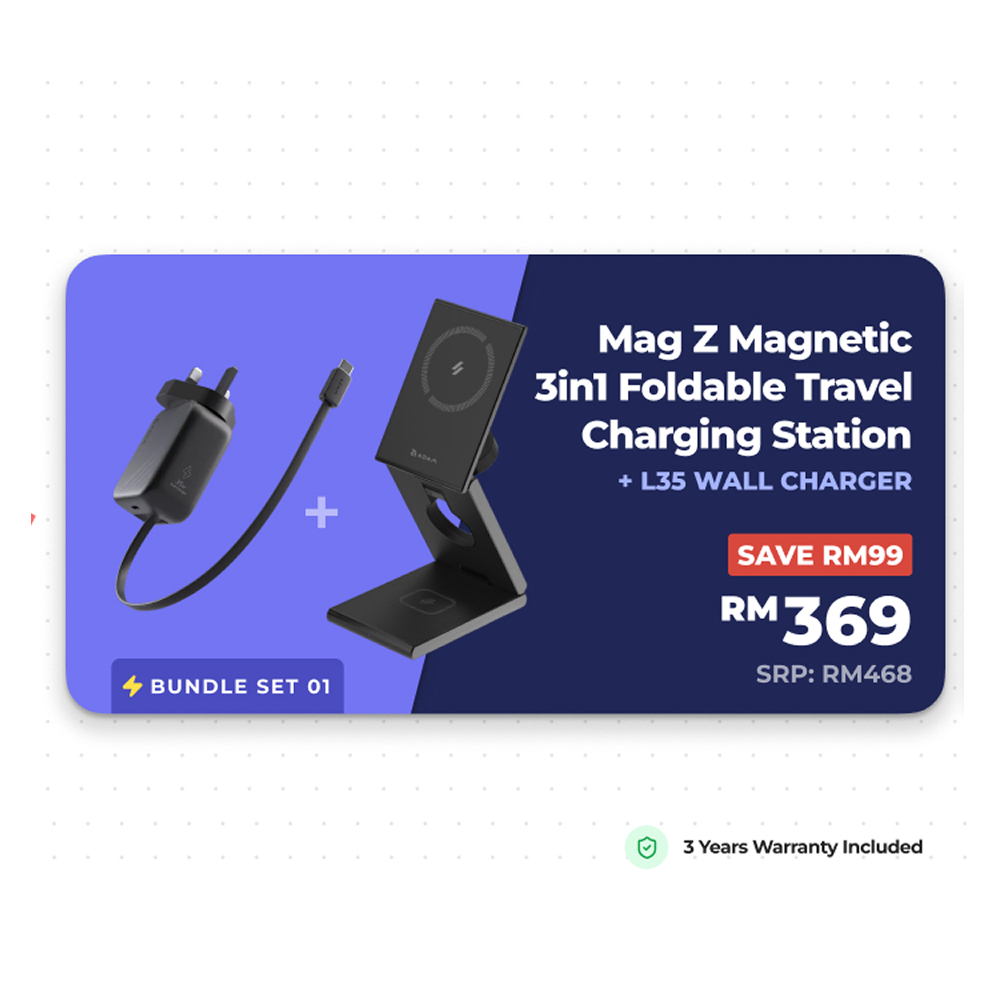 [Bundle Savings] ADAM elements L35 GaN 35W Wall Charger with Built-In USB-C Cable