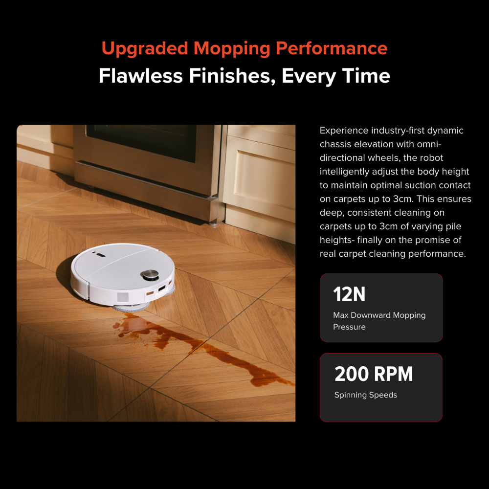 Roborock Qrevo Curv 2 Pro | 100°C Hot Water Mop Wash | 25000 Pa | 0% Hair Tangle