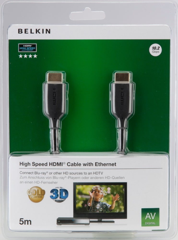 Belkin 4K HDMI M-M Cable / 1M / Support Blueray (F3Y021bt1M)