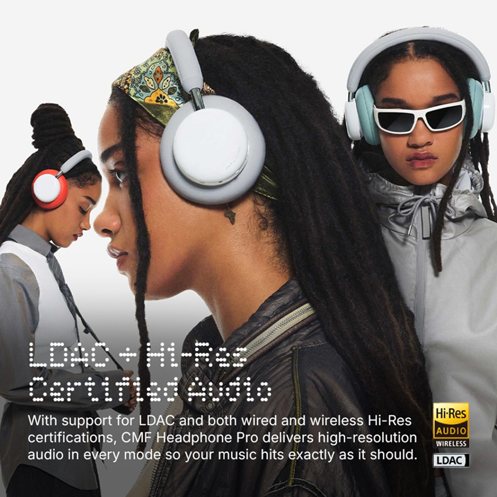 CMF Headphone Pro | Expressive design interchangeable cushions | On-device Controls | Hybrid ANC | 100 hrs