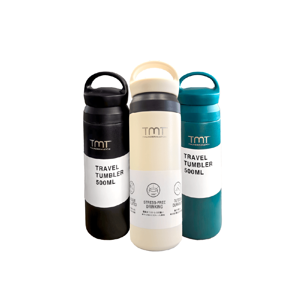 TMT Stainless Steel Travel Tumbler Mug Flask with Handle 500mL
