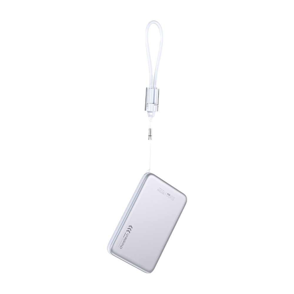 Choetech B861 Ultra Slim Wireless Power Bank with Built-in Cable