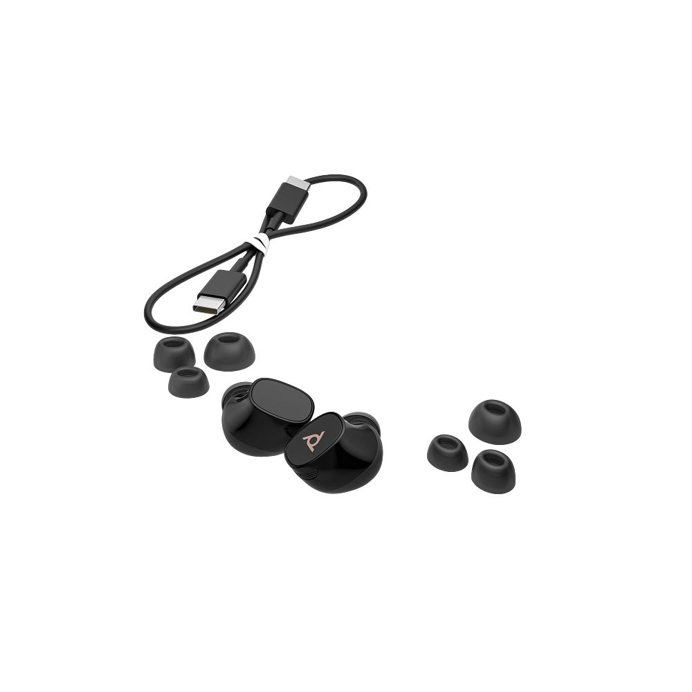 Poly Voyager Free 20 Black Earbuds + Basic Charge Case