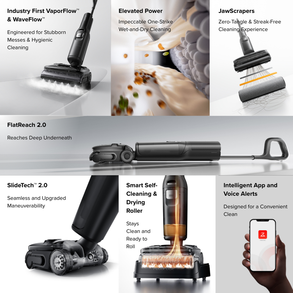 Roborock F25 Ultra Wet and Dry Vacuum | 0% Hair Tangle | 86°C Hot Water | 105°C Steam