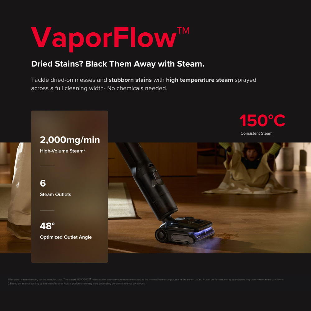 Roborock F25 Ultra Wet and Dry Vacuum | 0% Hair Tangle | 86°C Hot Water | 105°C Steam