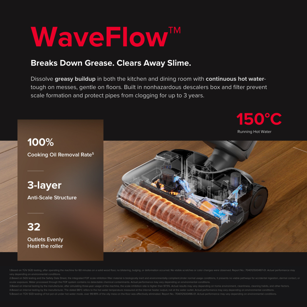 Roborock F25 Ultra Wet and Dry Vacuum | 0% Hair Tangle | 86°C Hot Water | 105°C Steam