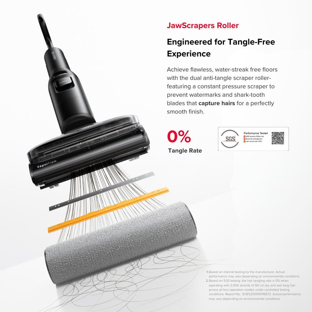 Roborock F25 Ultra Wet and Dry Vacuum | 0% Hair Tangle | 86°C Hot Water | 105°C Steam