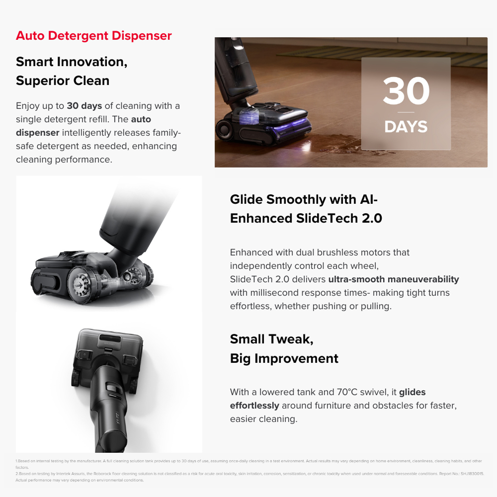 Roborock F25 Ultra Wet and Dry Vacuum | 0% Hair Tangle | 86°C Hot Water | 105°C Steam