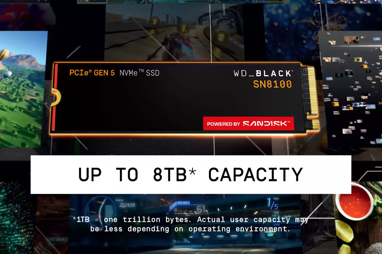 WD BLACK SN8100 PCIe NVMe Gen5 M.2 2280 SSD