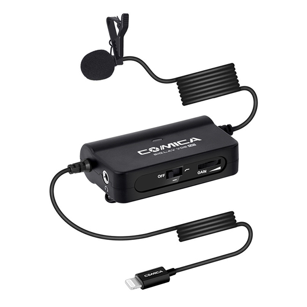 Comica CVM-SIG.LAV V05 Multi-Functional Single Lavalier Microphone [MI/For iPhone with Lightning Interface, MFI Certified]