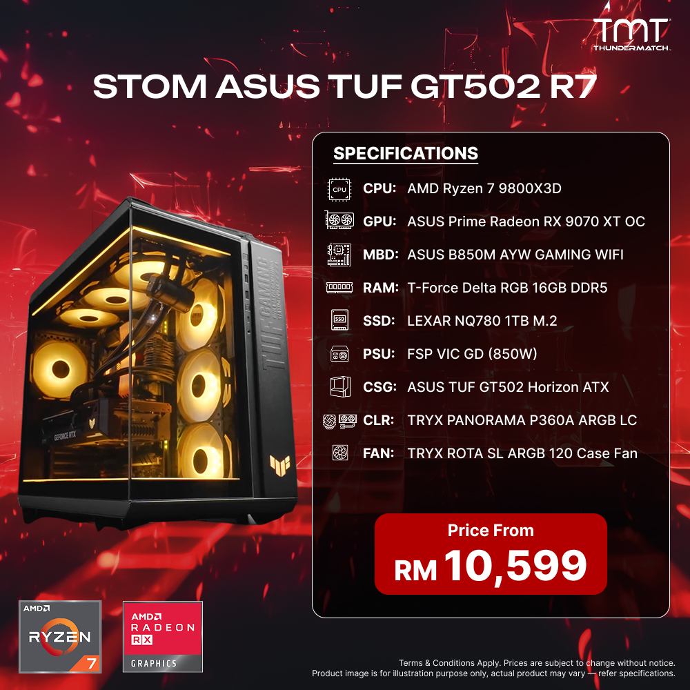 STOM ASUS TUF GT502 R7 - PC Build Package