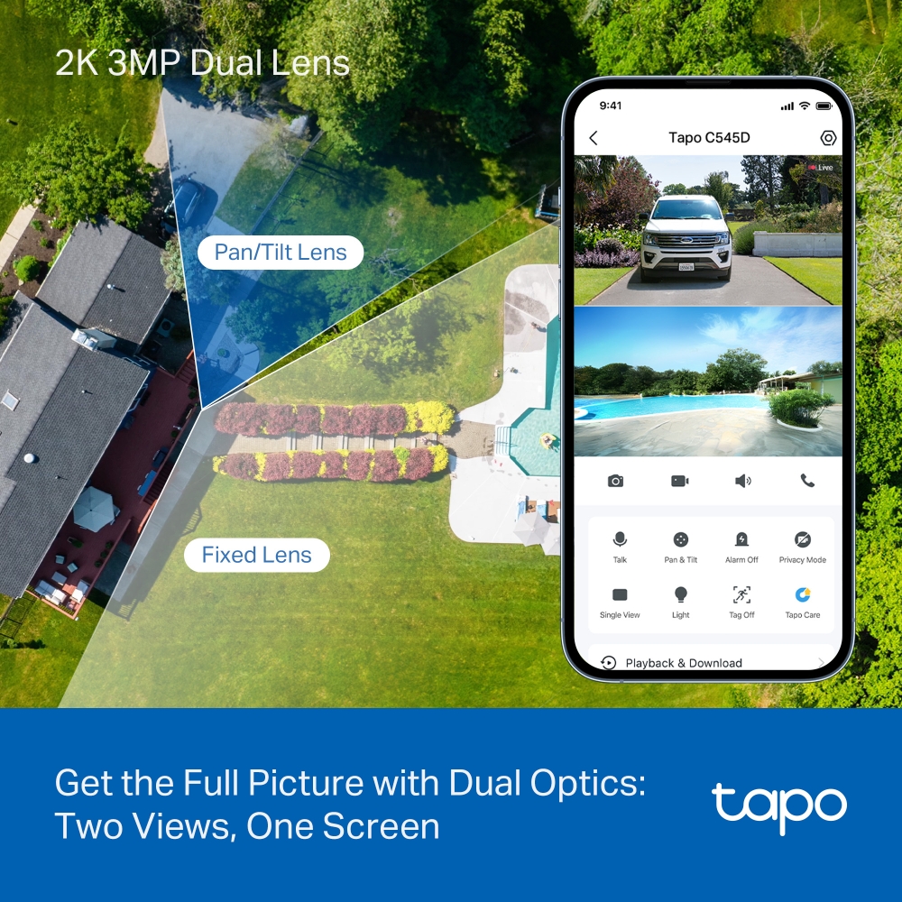 TP-Link Tapo C545D Outdoor Dual Lens Pan/Tilt Security Camera