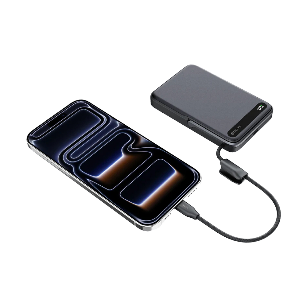Mazer MagLink19 CCC Magnetic Wireless Power Bank with Built-in Cable