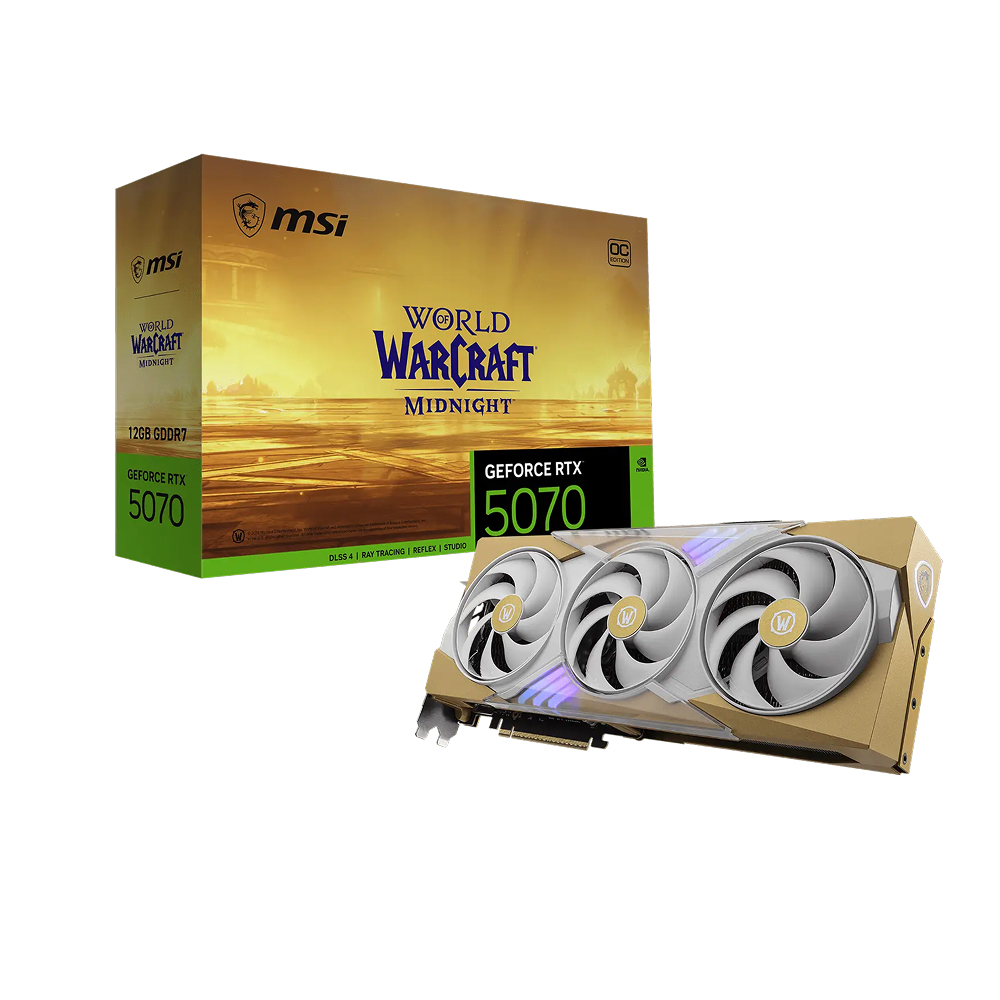 MSI GeForce RTX 5070 12GB GDDR7 World of Warcraft MIDNIGHT LIGHT EDITION OC