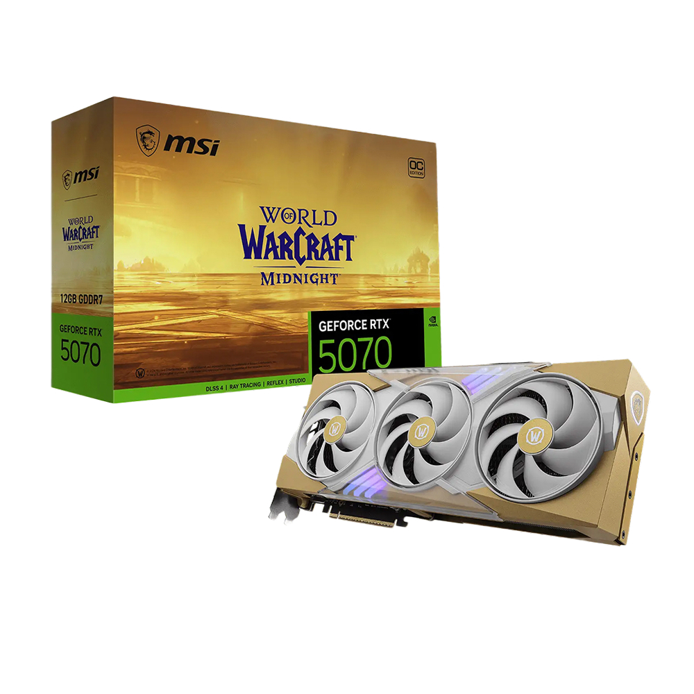 MSI GeForce RTX 5070 12GB GDDR7 World of Warcraft MIDNIGHT LIGHT EDITION OC
