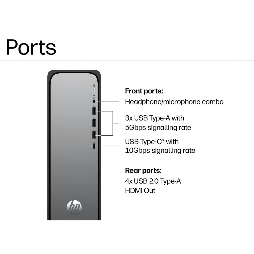 HP OmniDesk Slim DT S03-0047d Desktop | Intel Core i3-14100