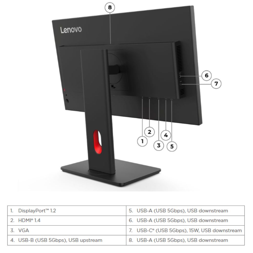 Lenovo ThinkVision T24i-40 (64A4MARXMY) 23.8" Monitor | 1920 x 1080