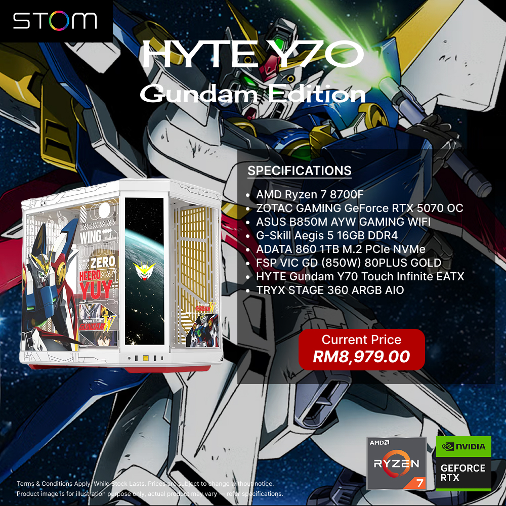 STOM PC Build Package - HYTE Y70 Gundam Edition