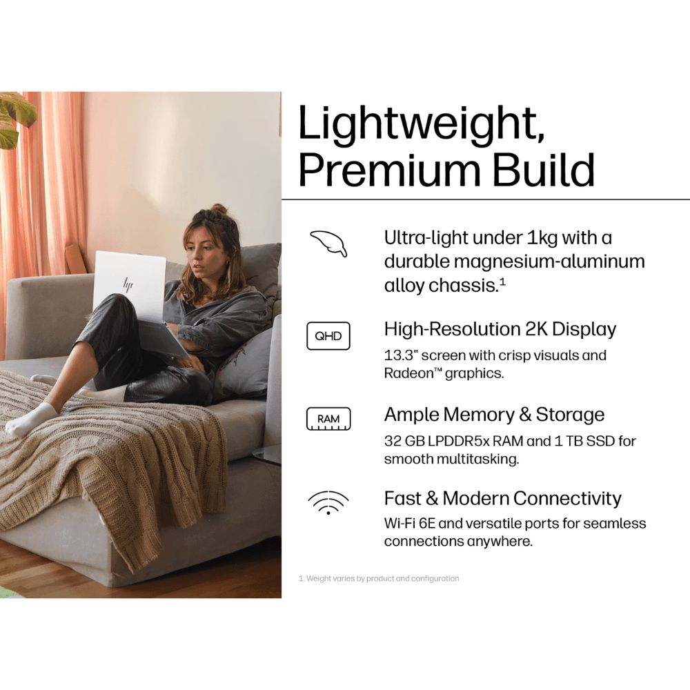 HP Omnibook 7 Aero 13-bg1032AU/bg1033AU AI Laptop | AMD Ryzen AI 5 340