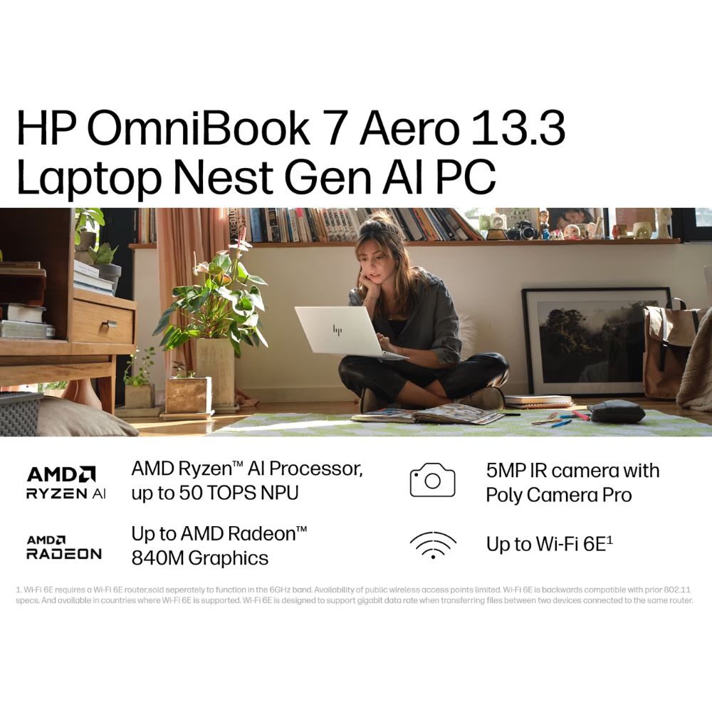HP Omnibook 7 Aero 13-bg1032AU/bg1033AU AI Laptop | AMD Ryzen AI 5 340