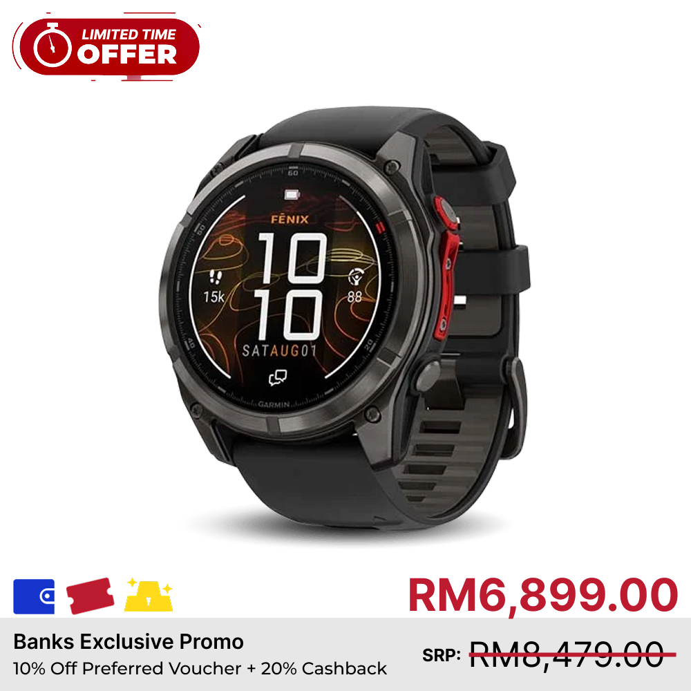 Garmin Fenix 8 MicroLED Advanced Outdoor GPS Smartwatch