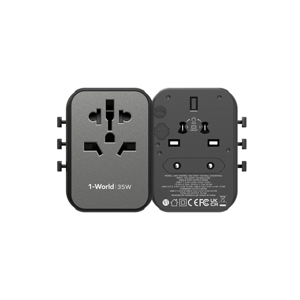Momax 1-World GaN 35W Universal Travel Adapter