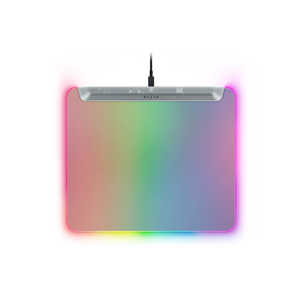 Razer Firefly V2 Pro Fully Illuminated RGB Gaming Mouse Mat - Phantom White Edition