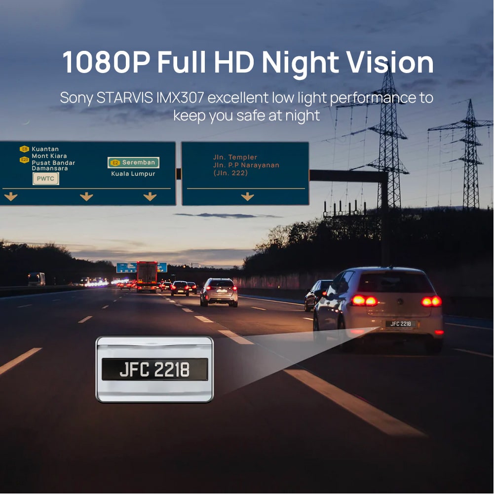 70mai Car Recorder Dashcam 1S 1090p HD Video with 130 Wide Angle