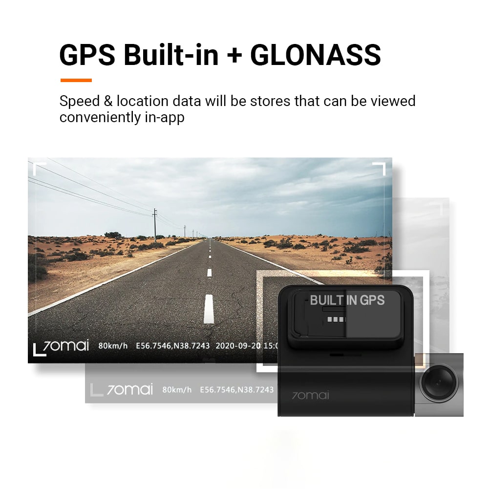 70mai A500s Dash Cam Pro Plus 1944P Car Recorder with GPS ADAS, Night Vision