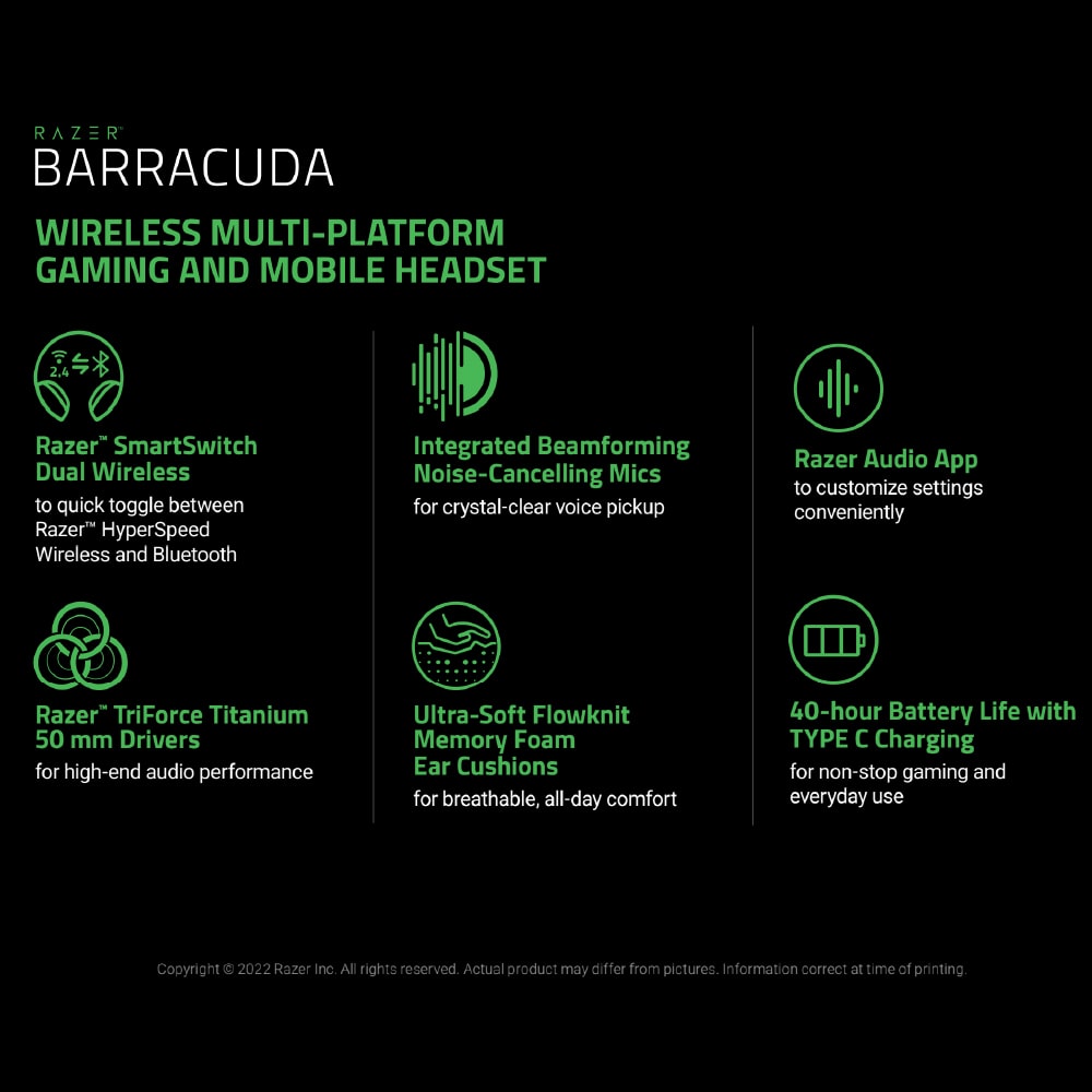 Razer Barracuda Wireless Multi-Platform Gaming Headset