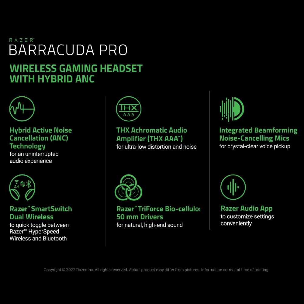 Razer Barracuda Pro Wireless Multi-Platform Gaming Headset