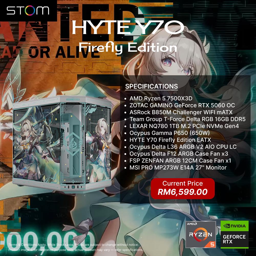 STOM PC Build Package - HYTE Y70 Firefly Edition