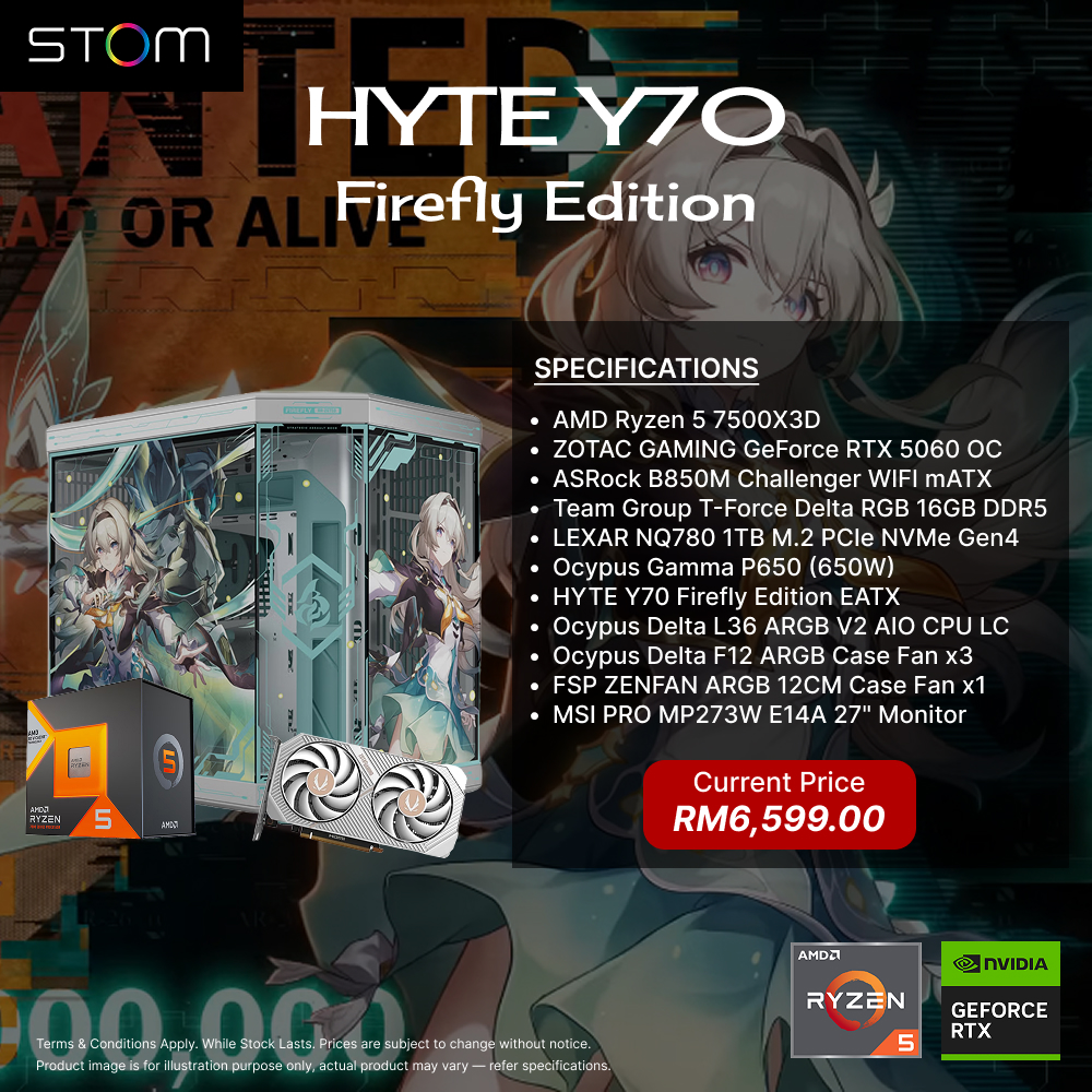 STOM PC Build Package - HYTE Y70 Firefly Edition
