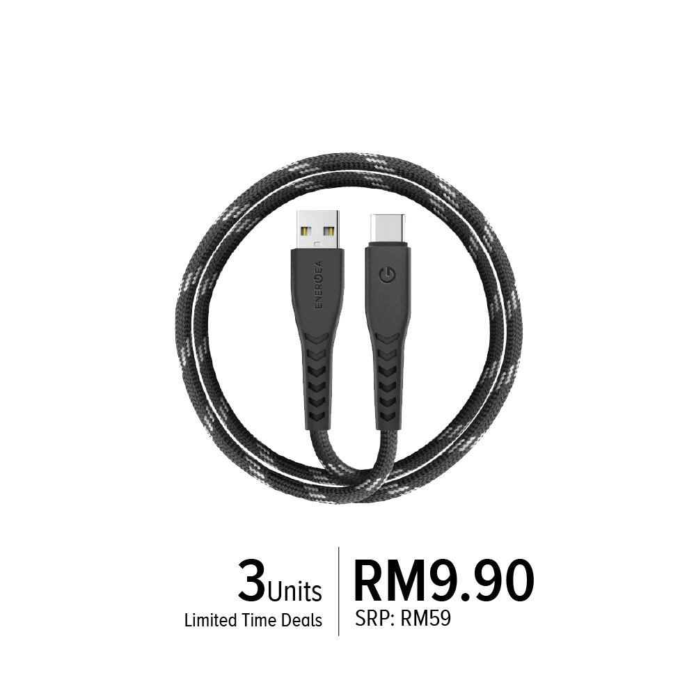 Energea Nyloflex USB-A to USB-C Cable 1.5M