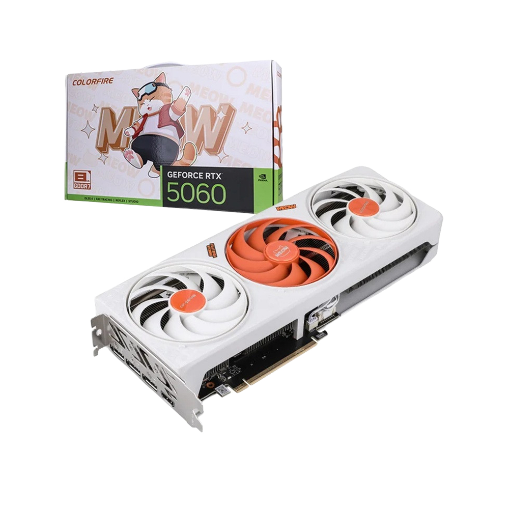 Colorful COLORFIRE GeForce RTX 5060 MEOW 3FAN 8GB-V 8GB GDDR7 Graphics Card