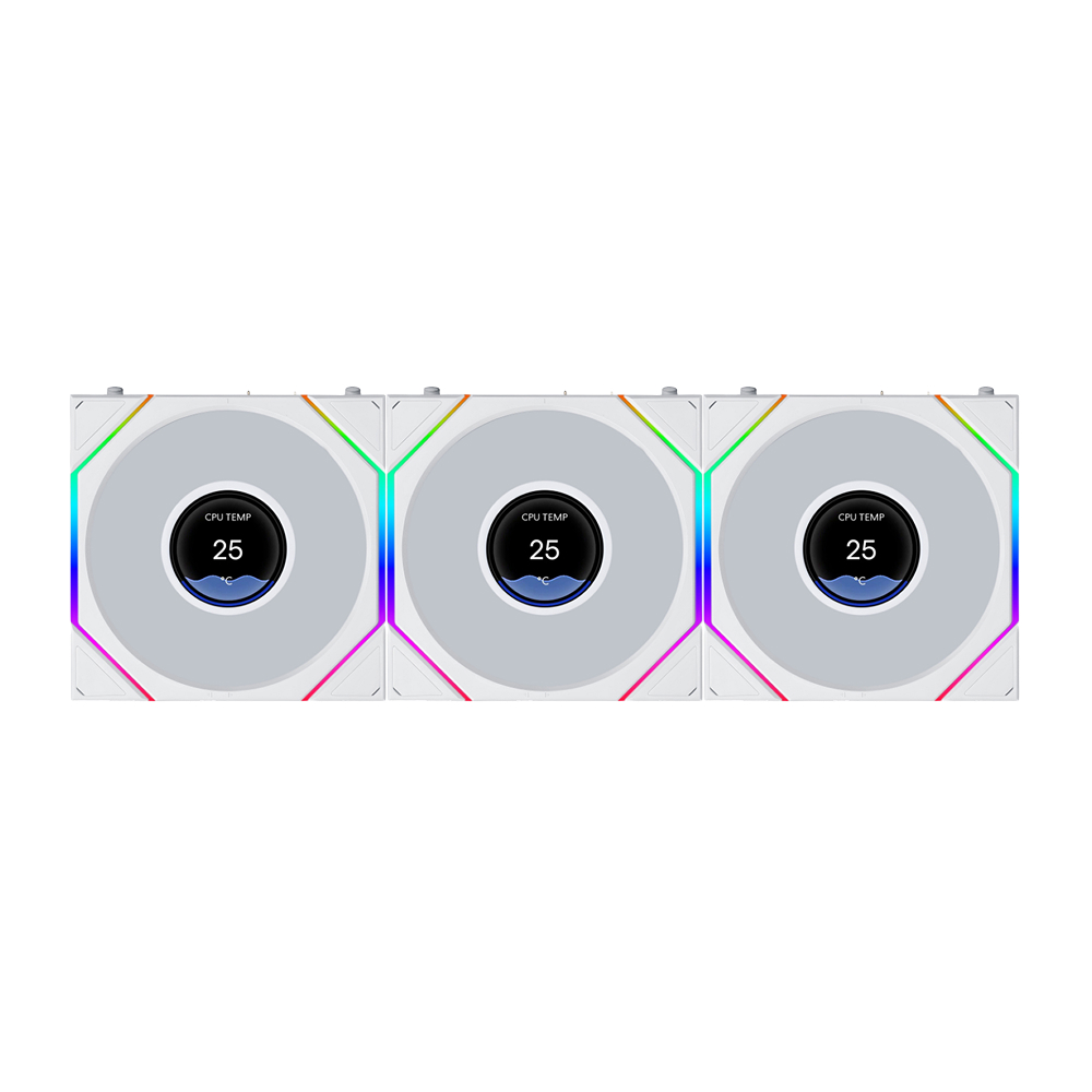 Lian Li UNI FAN TL LCD FLEX 120 Reverse Blade 12CM Case Fan (3Packs)