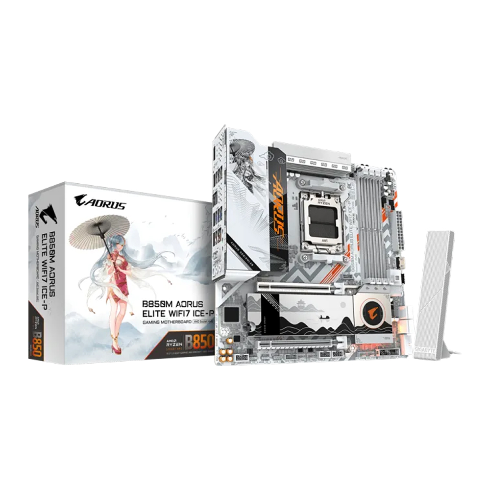 Gigabyte B850M AORUS ELITE WIFI7 ICE-P AM5 mATX Motherboard