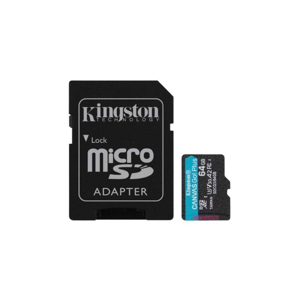 Kingston MicroSD Canvas Go Plus 64GB UHS-I C10 U3 V30 A2 with Adapter