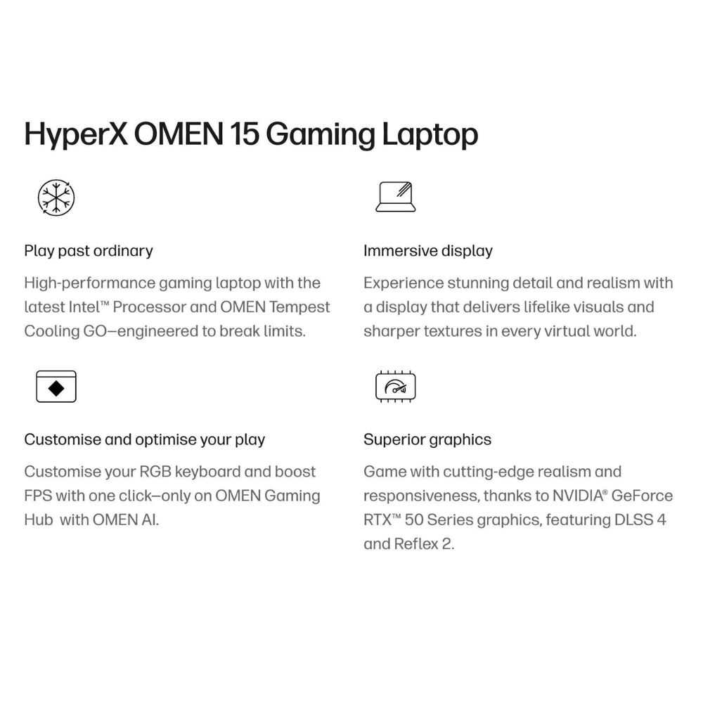 HP HyperX Omen 15-ga0264TX Laptop | GeForce RTX5050 | Intel Core i7-14650HX