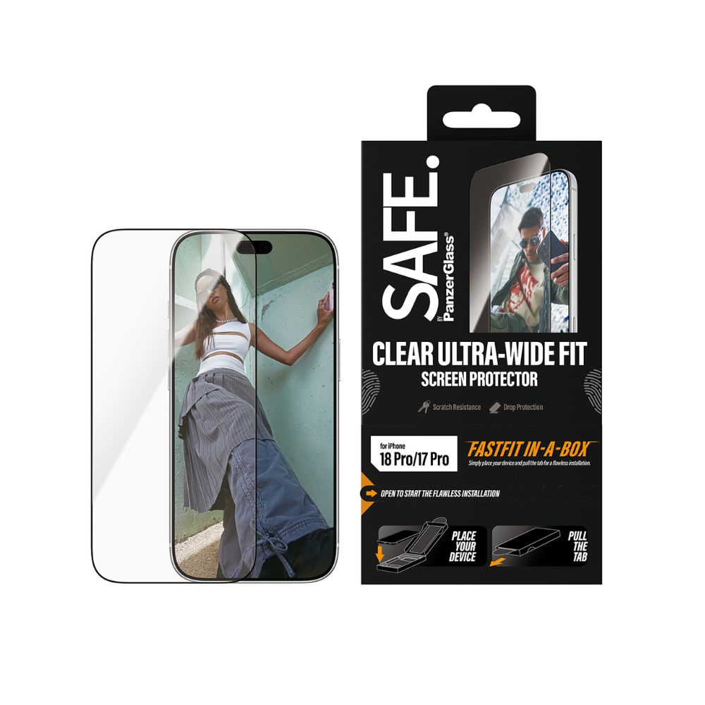 SAFE. by PanzerGlass&reg; Screen Protector iPhone 18 Series | Ultra-Wide Fit w. Fast Fit In A Box