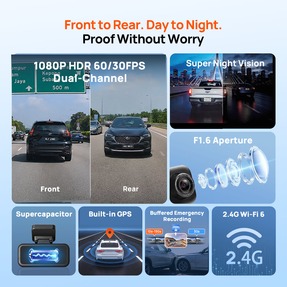 70mai A210 Dashcam | Front & Back Set