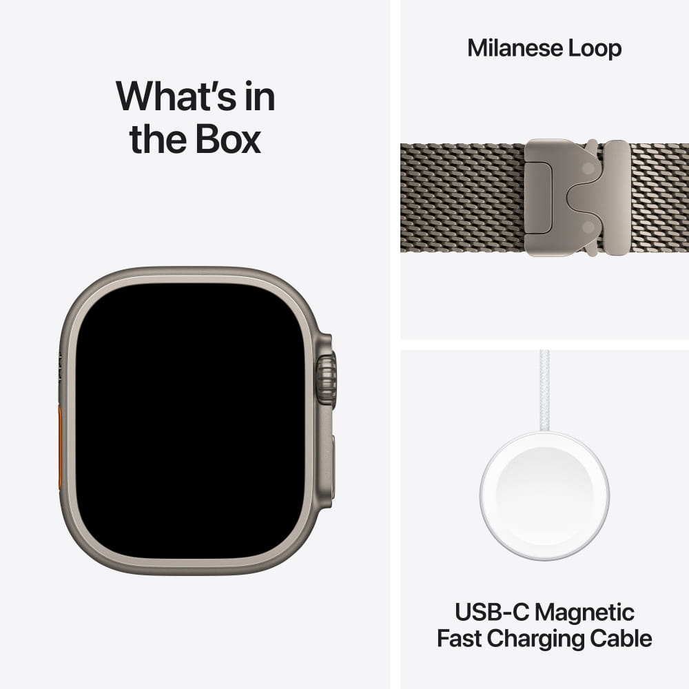 Apple Watch Ultra 4 Titanium Case with Titanium Milanese Loop (GPS + Cellular)