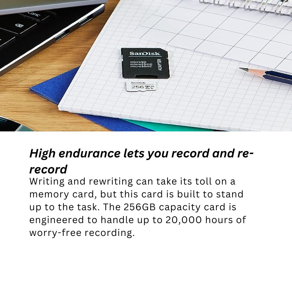 SanDisk MicroSD High Endurance Video Monitoring UHS-I C10 V30 U3 Memory Card