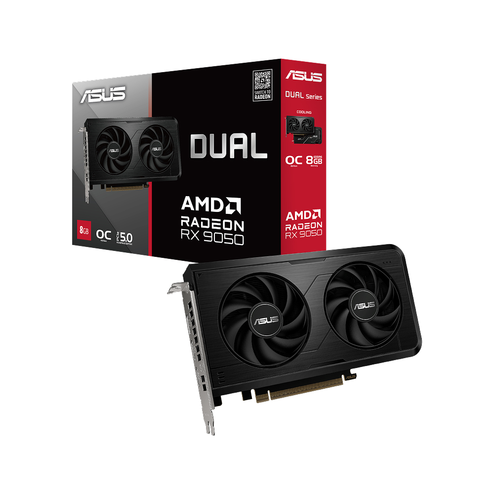 ASUS Dual Radeon RX 9050 OC 8GB GDDR6 Graphics Card