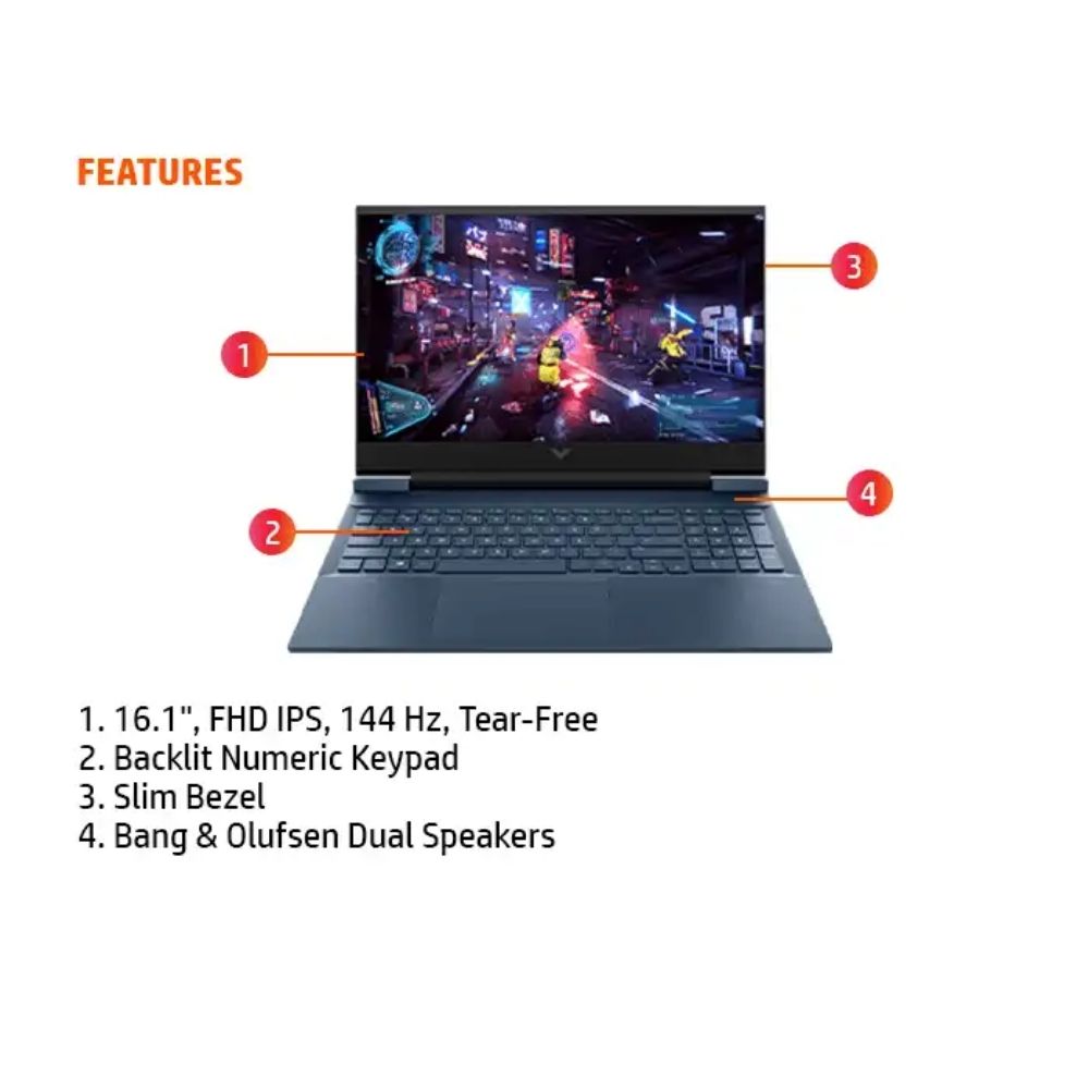 HP Victus 16-d1069TX 6J9D8PA Gaming Laptop | i5-12500H | 8GB RAM 512GB SSD | 16.1" FHD 144Hz | RTX™3050 | W11 | BAG
