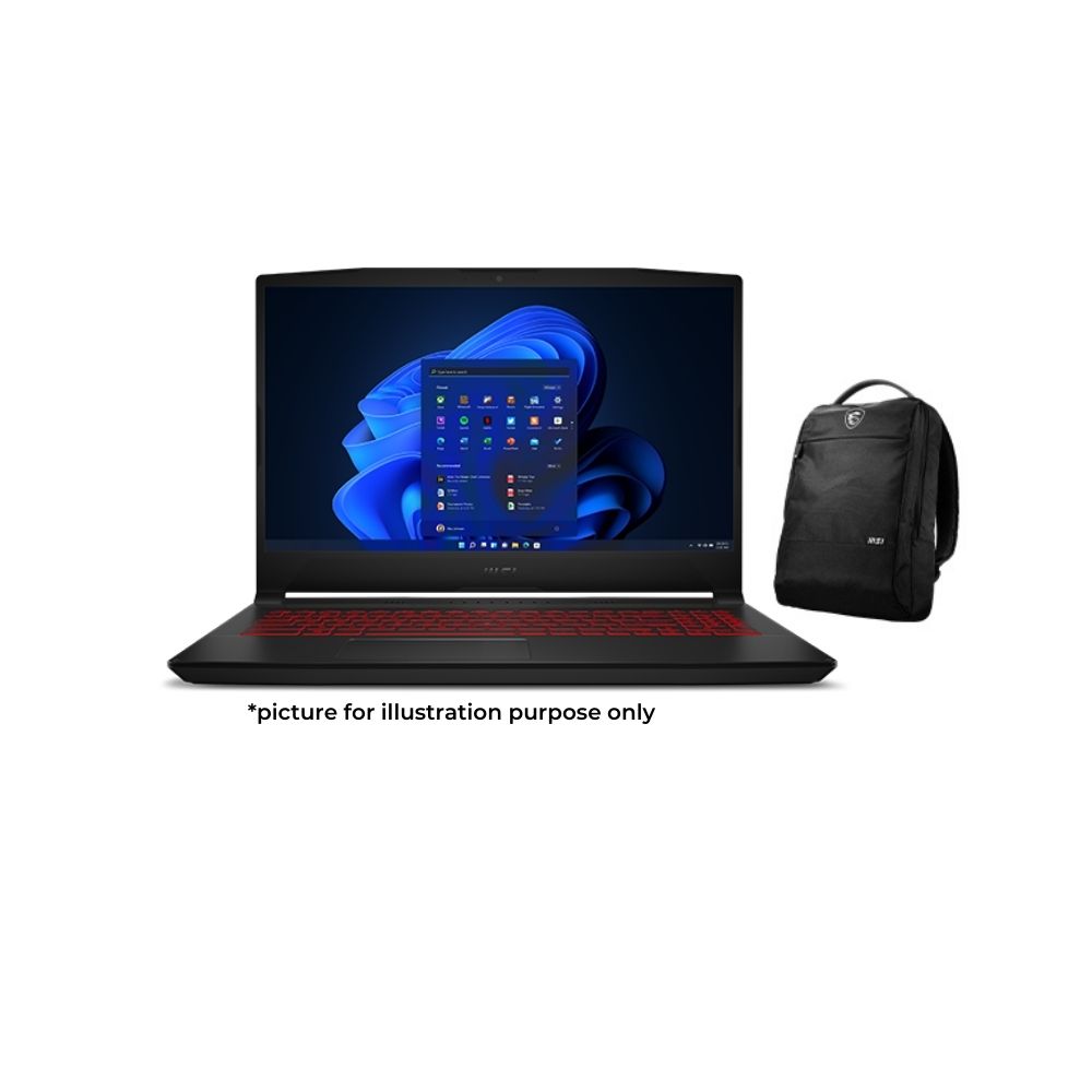 MSI Gaming Katana GF66 11UE-854MY Black Laptop | i5-11400H | 8GB RAM 512 SSD | 15.6" FHD 144Hz | RTX3060 | W11 | BAG